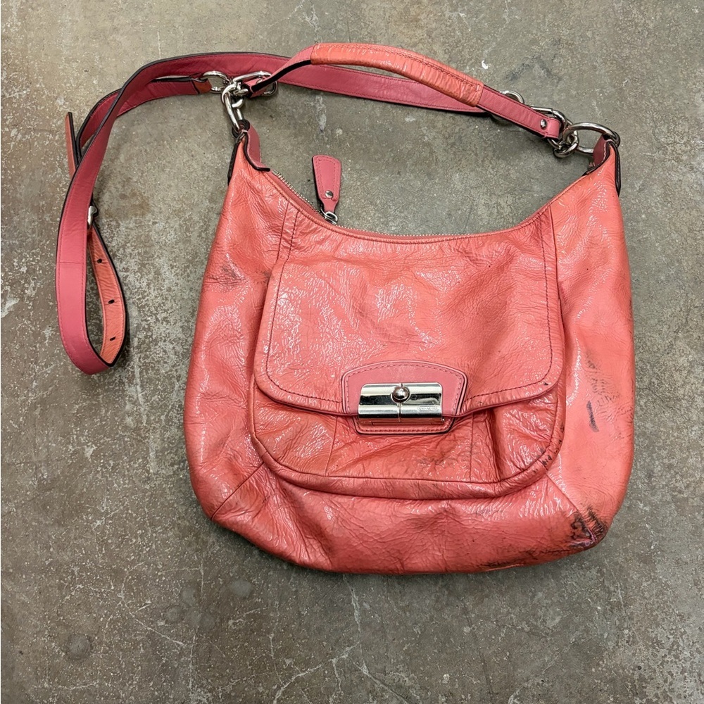 Coach 19299 Coral Leather Shoulder Bag crossbody